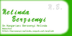 melinda berzsenyi business card